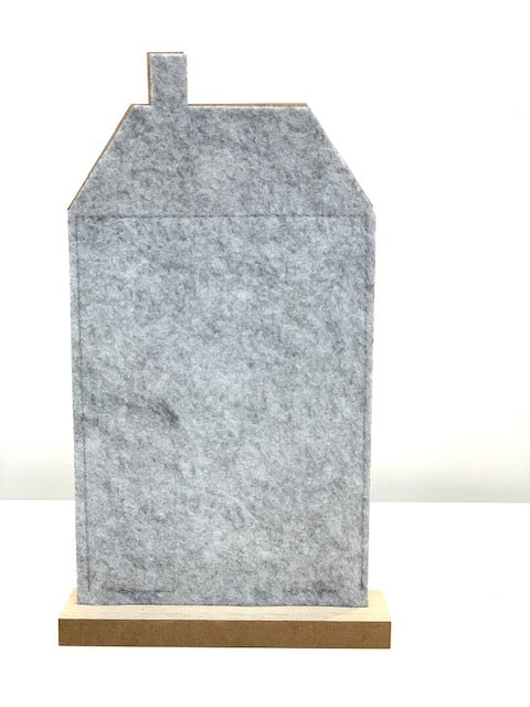 Deko Haus aus Filz grau 33 cm