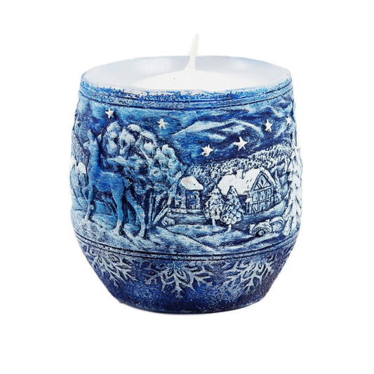 Deko Kerze Duftkerze Winterpoesie Silent Night 90/95 Relief