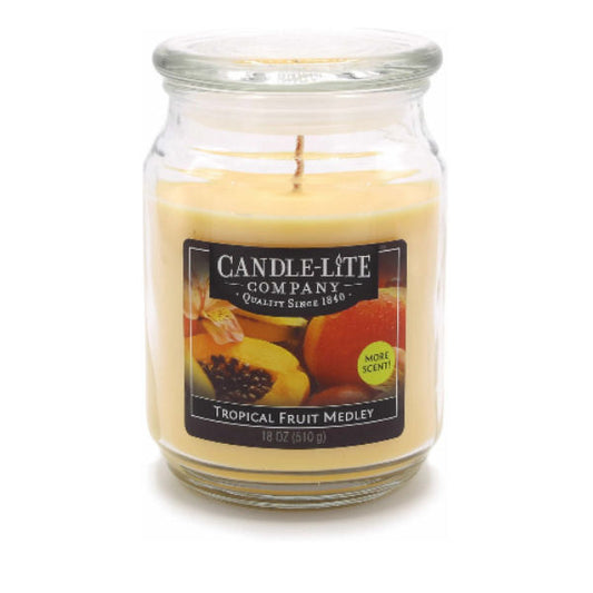 Candle-lite - Duftkerze im Glas, Tropical Fruit Medley 510g, Gelb, 10 x 10 x 14.5 cm