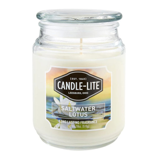 Candle-lite - Duftkerze im Glas, Saltwater Lotus 510g, creme, 10 x 10 x 14.5 cm